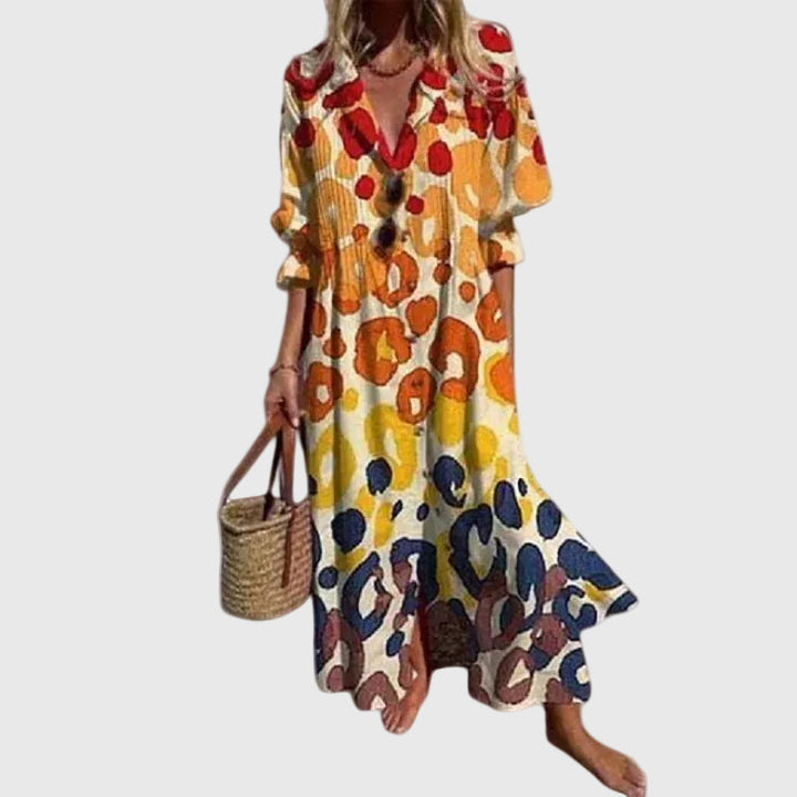 Marina | Lässiges bedrucktes Maxikleid