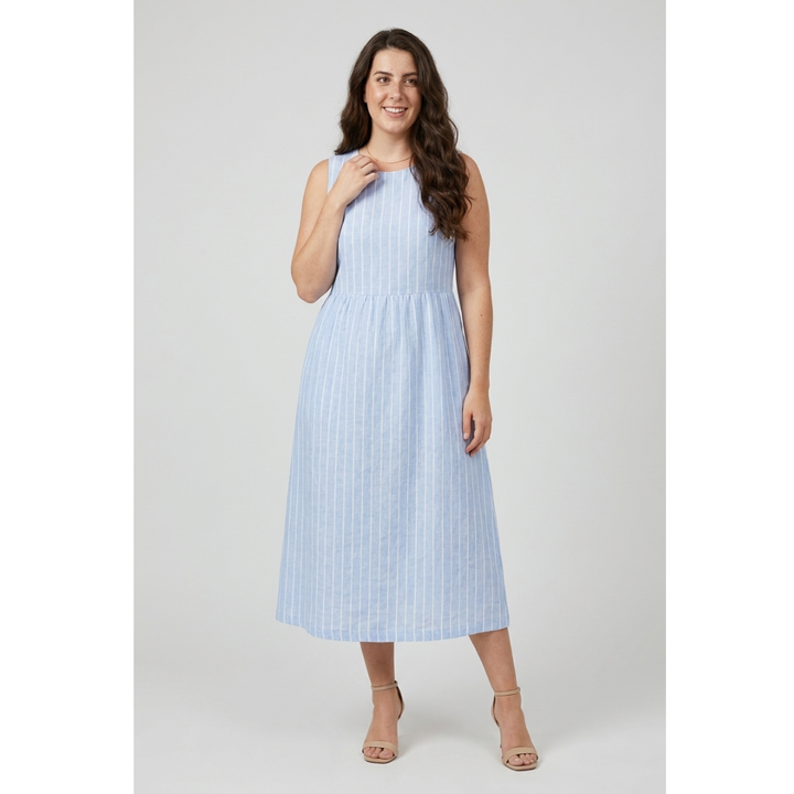 Zeitloses Streifen-Midi-Kleid