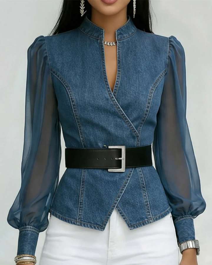 Valencia Sculpt Denim Bluse