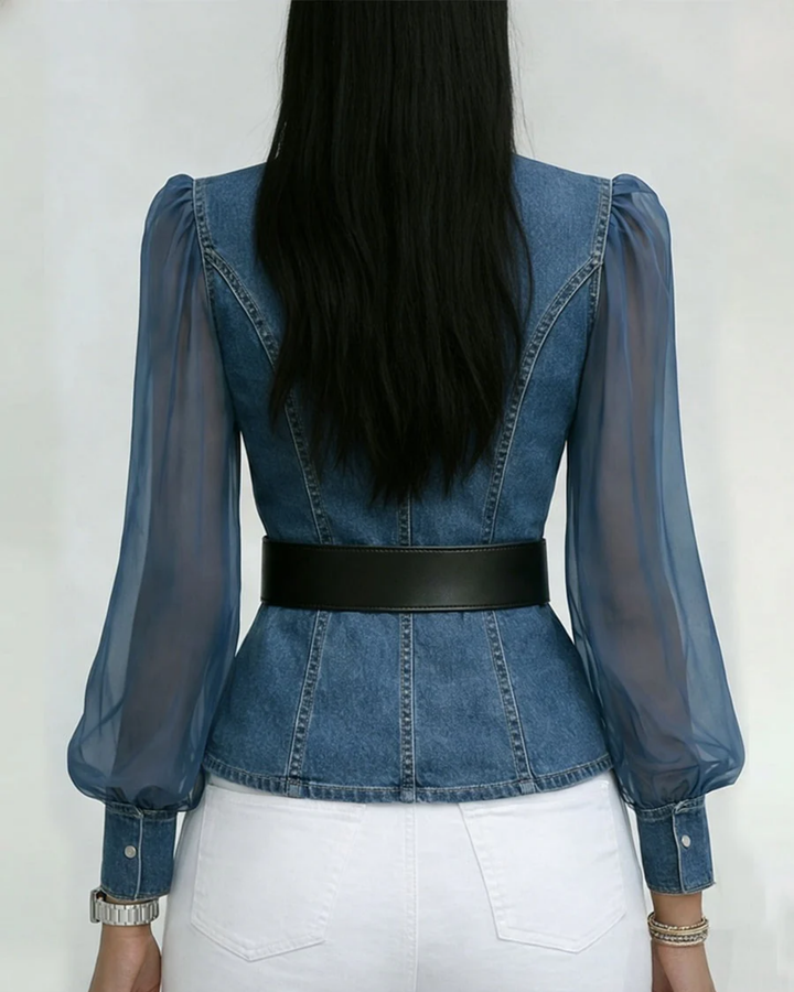 Valencia Sculpt Denim Bluse