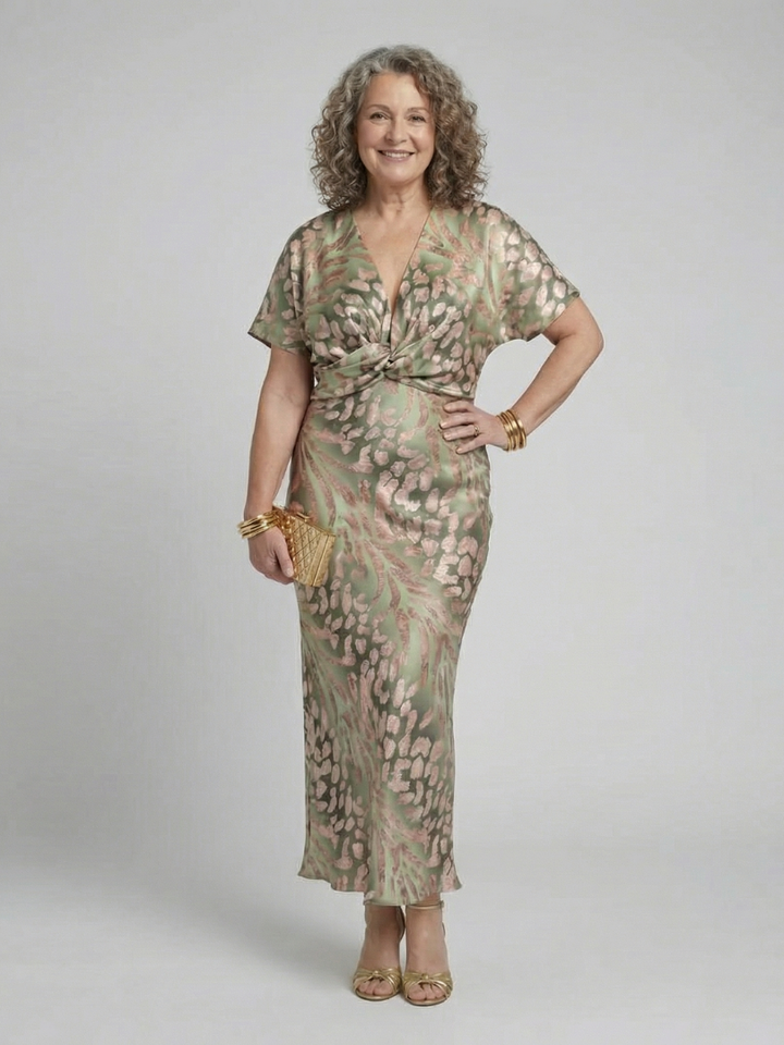Giulia | Natürliches Eleganz Midi Kleid