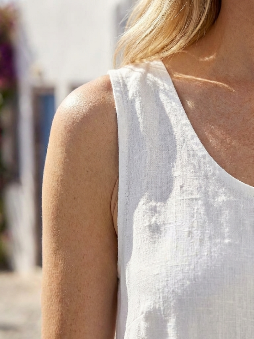 Ismera | Ärmelloses Rundhals-Relaxed Midi-Kleid
