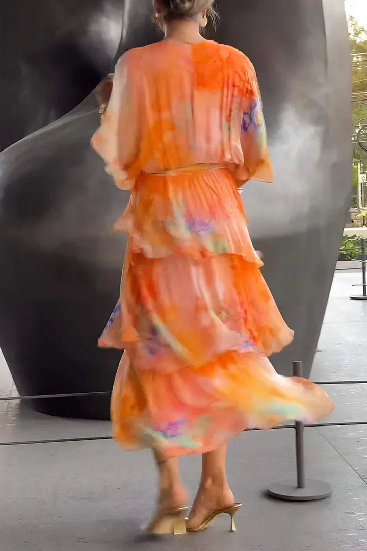 Elise | Fließendes, geschichtetes Maxikleid