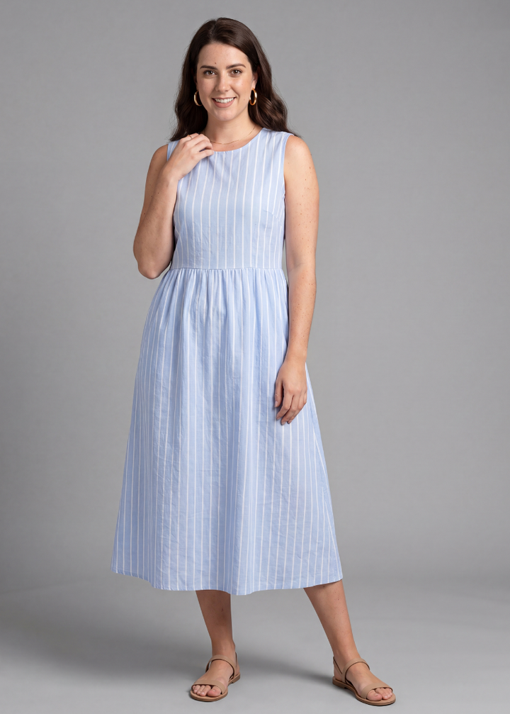 Zeitloses Streifen-Midi-Kleid