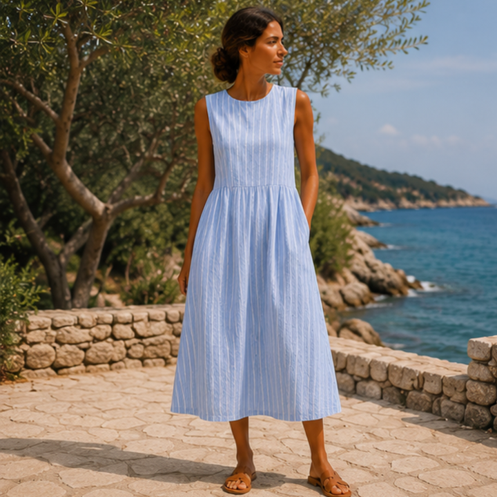 Zeitloses Streifen-Midi-Kleid