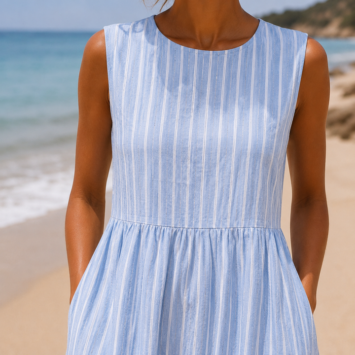 Zeitloses Streifen-Midi-Kleid