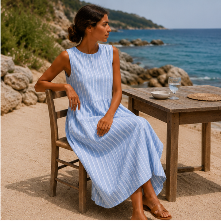 Zeitloses Streifen-Midi-Kleid