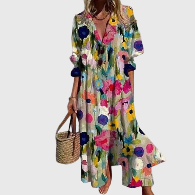 Marina | Lässiges bedrucktes Maxikleid