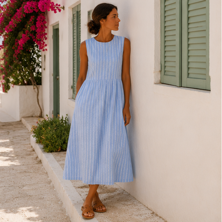 Zeitloses Streifen-Midi-Kleid