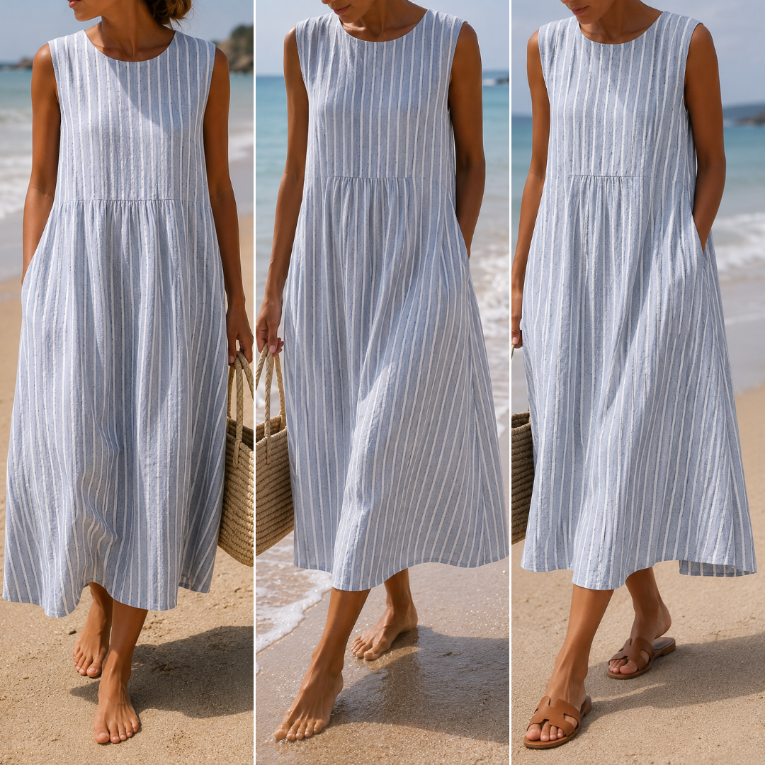 Zeitloses Streifen-Midi-Kleid