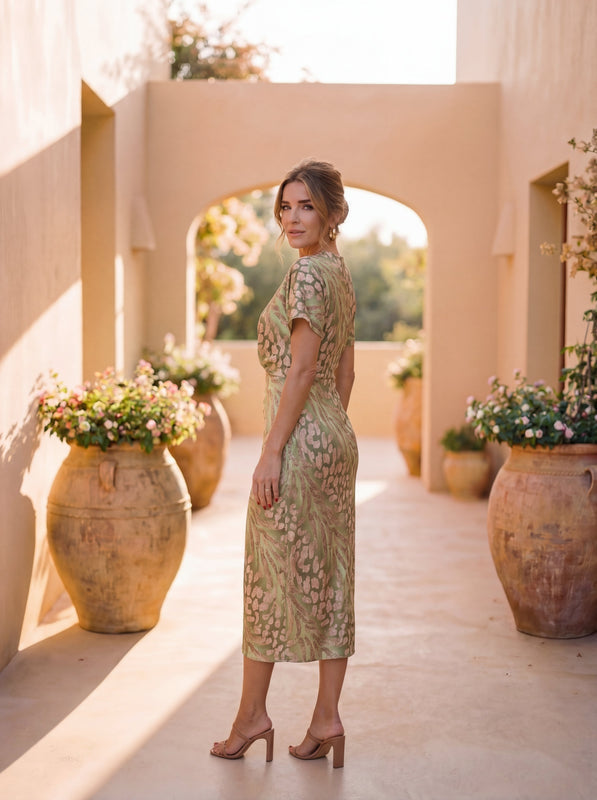 Giulia | Natürliches Eleganz Midi Kleid