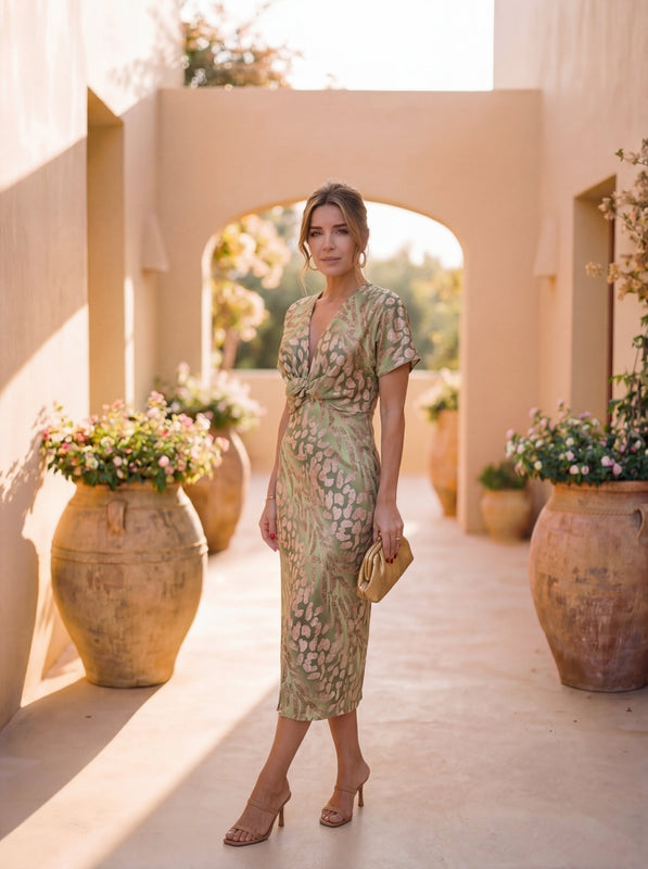 Giulia | Natürliches Eleganz Midi Kleid