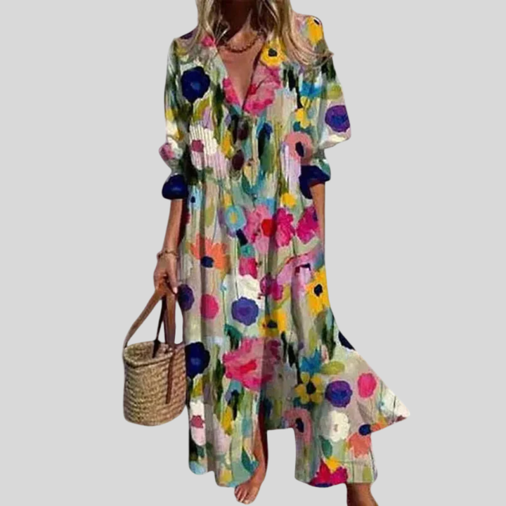 Marina | Lässiges bedrucktes Maxikleid