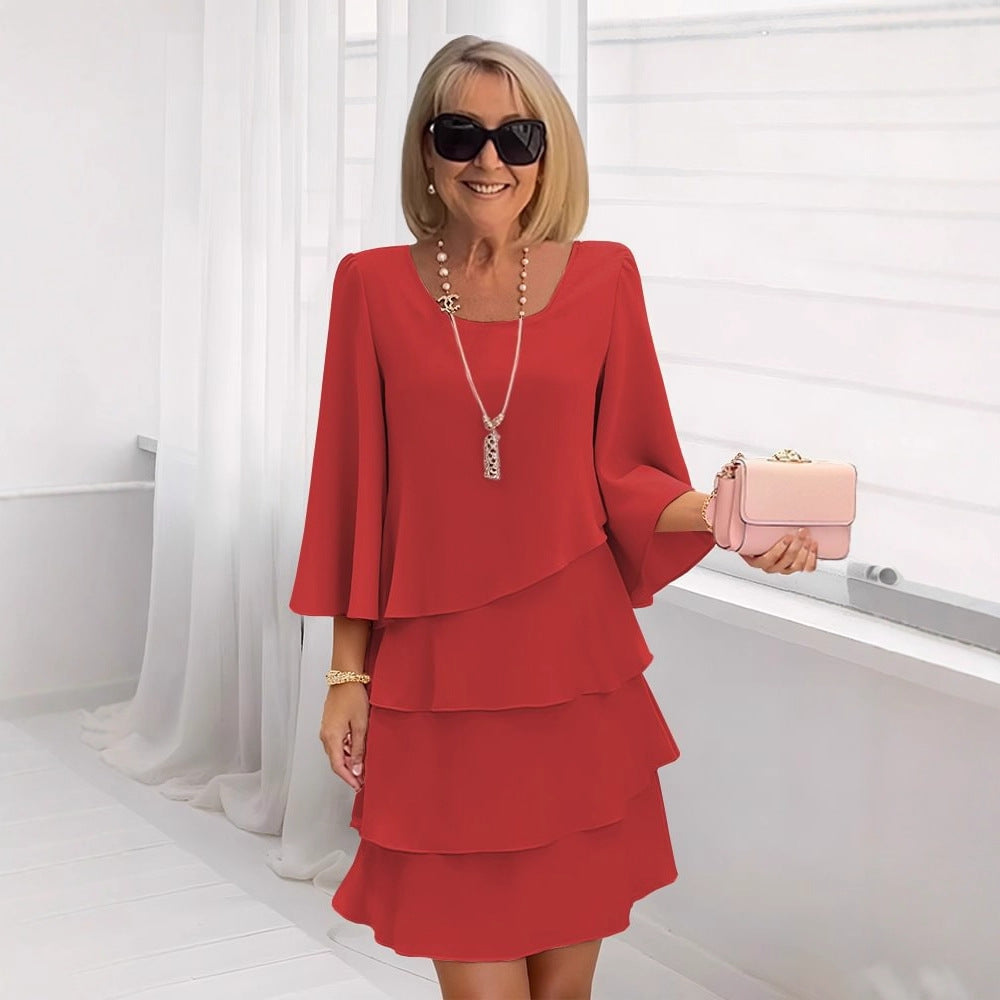 Sandra | Geschichtetes Midi-Kleid