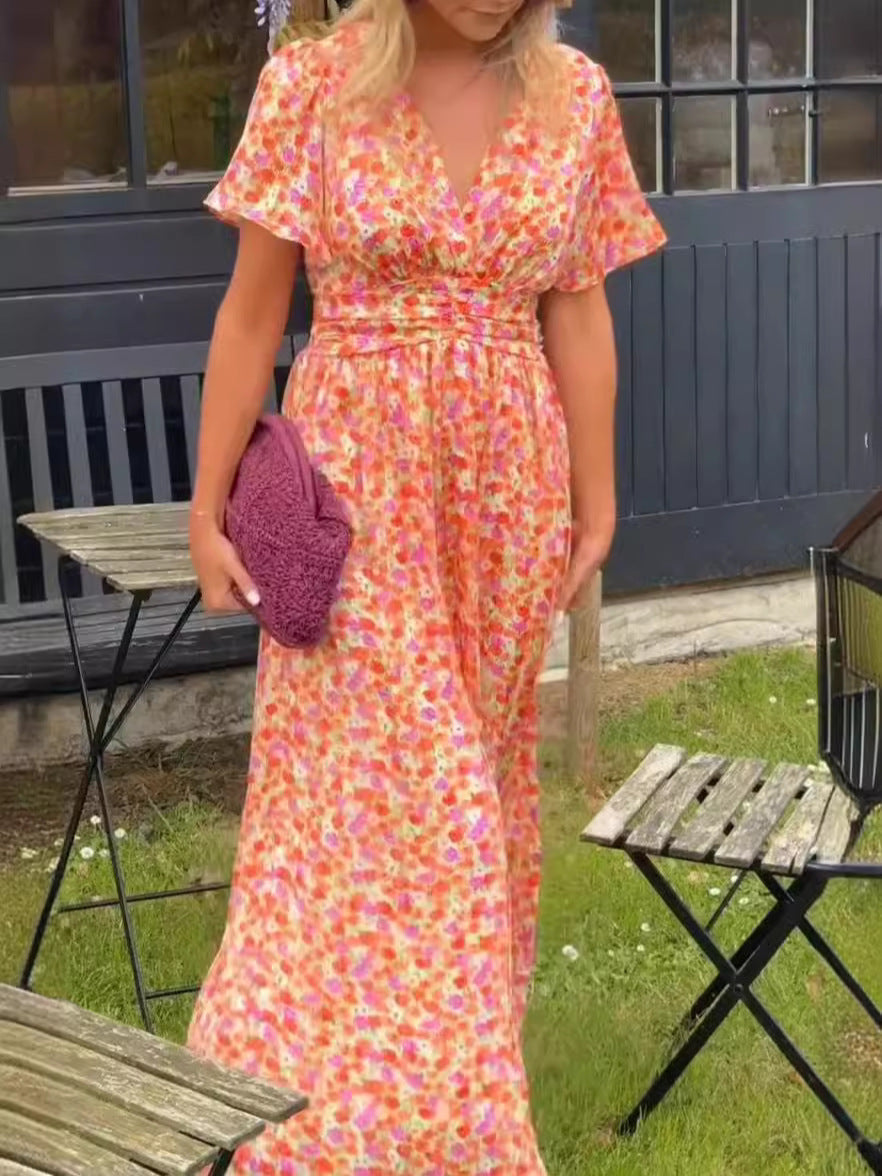 Elina – Elegantes Blumenkleid Maxi