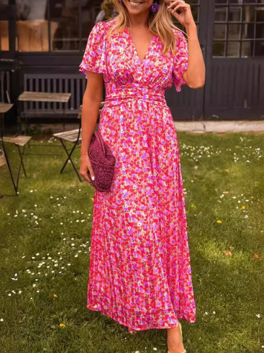 Elina – Elegantes Blumenkleid Maxi