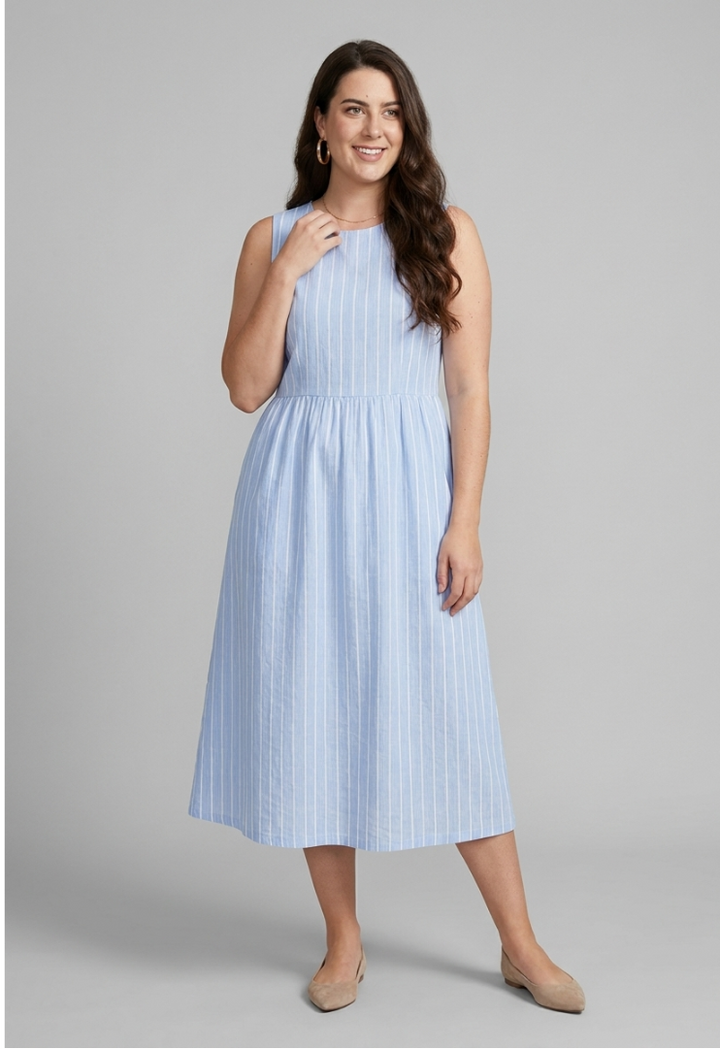 Zeitloses Streifen-Midi-Kleid