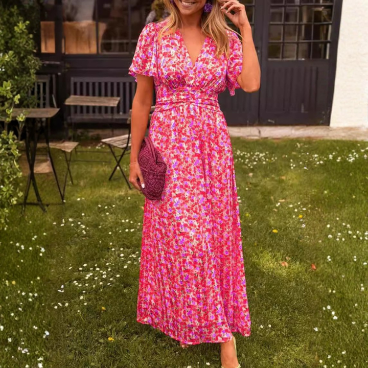 Elina – Elegantes Blumenkleid Maxi