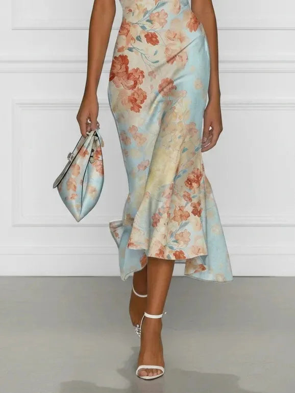Amara | Florales Off-Shoulder-Eleganzkleid