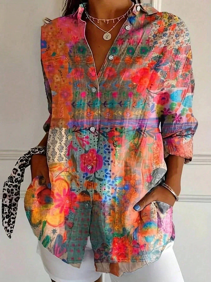 Schickes Langarmshirt mit lebhaftem Druck
