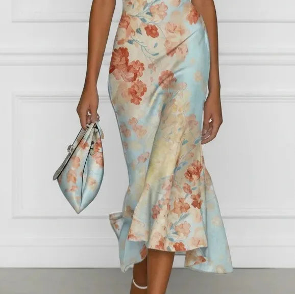 Amara | Florales Off-Shoulder-Eleganzkleid