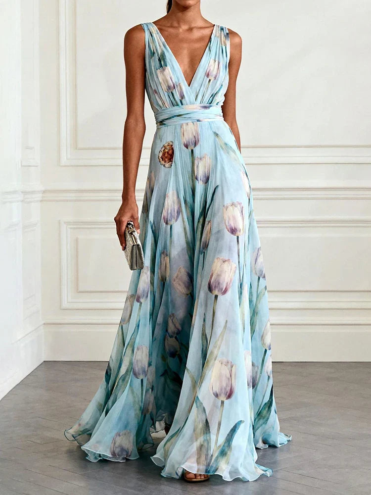 Elena | Tulpen Flow Maxikleid