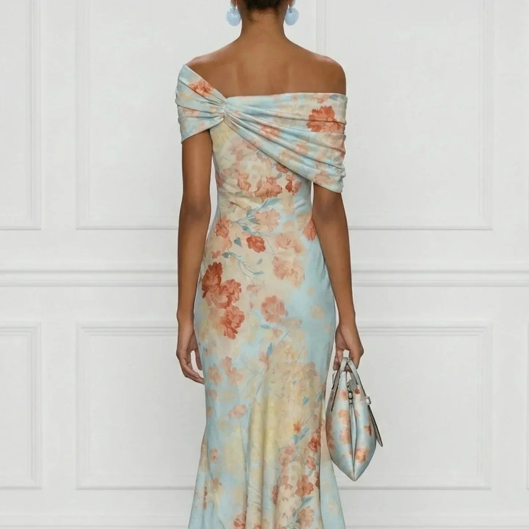 Amara | Florales Off-Shoulder-Eleganzkleid