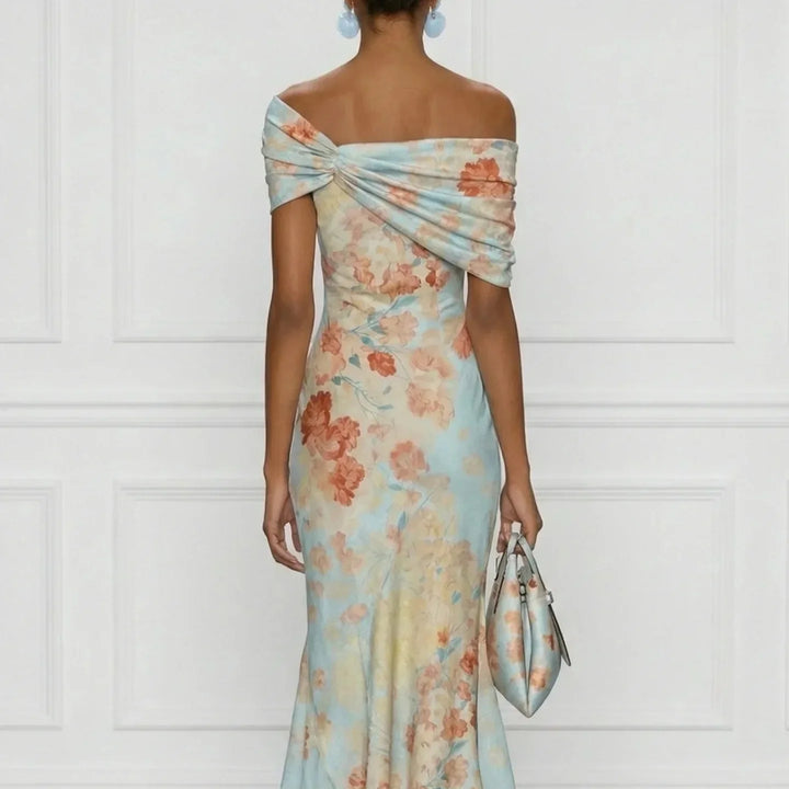 Amara | Florales Off-Shoulder-Eleganzkleid