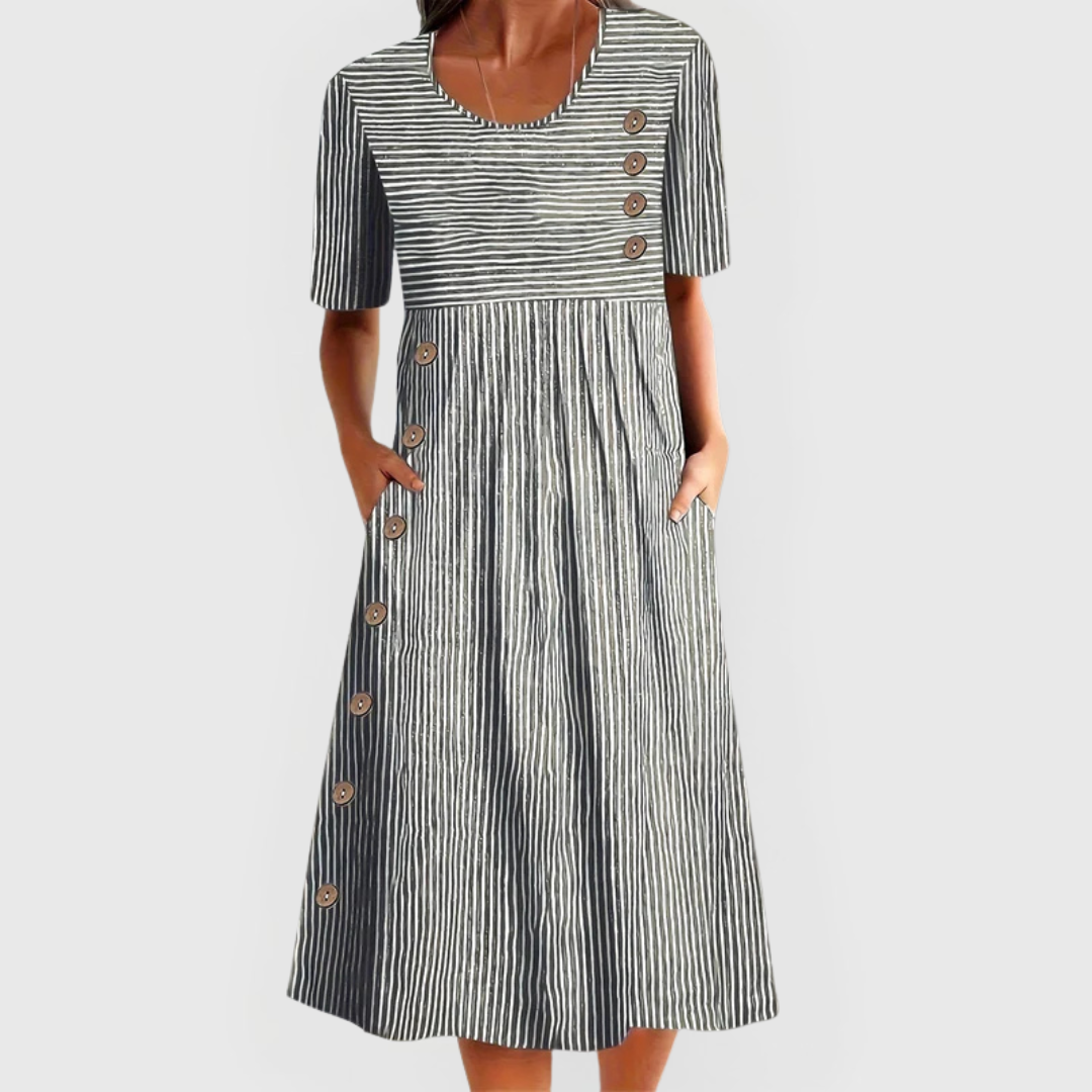Jarna | Gestreifte Midi-Kleid Kollektion
