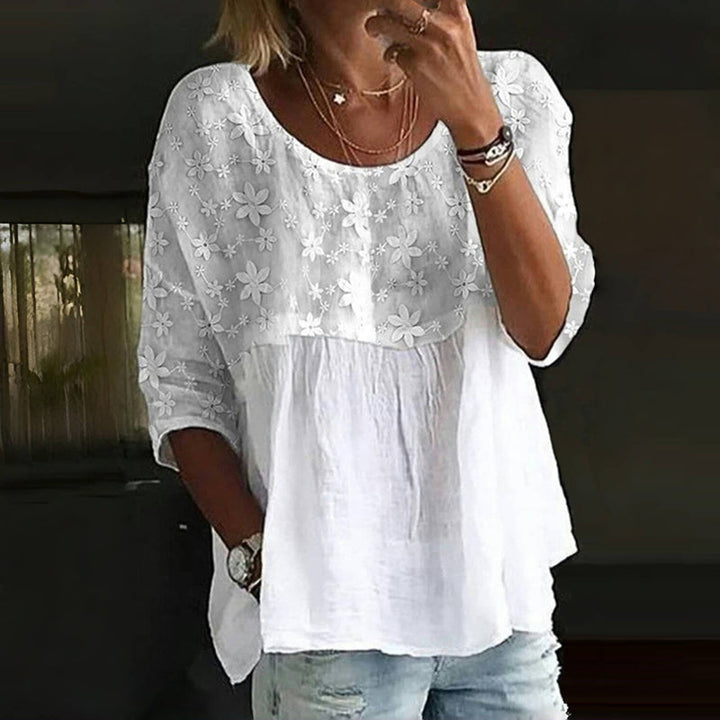 Clara Weiche Bestickte Komfortbluse