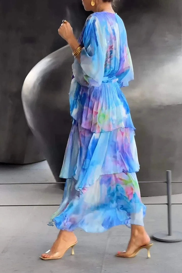 Elise | Fließendes, geschichtetes Maxikleid