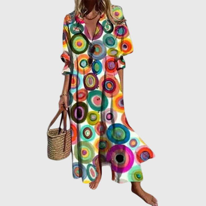 Marina | Lässiges bedrucktes Maxikleid