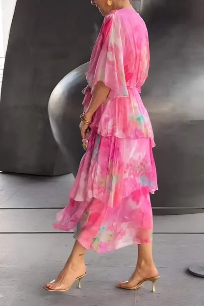 Elise | Fließendes, geschichtetes Maxikleid